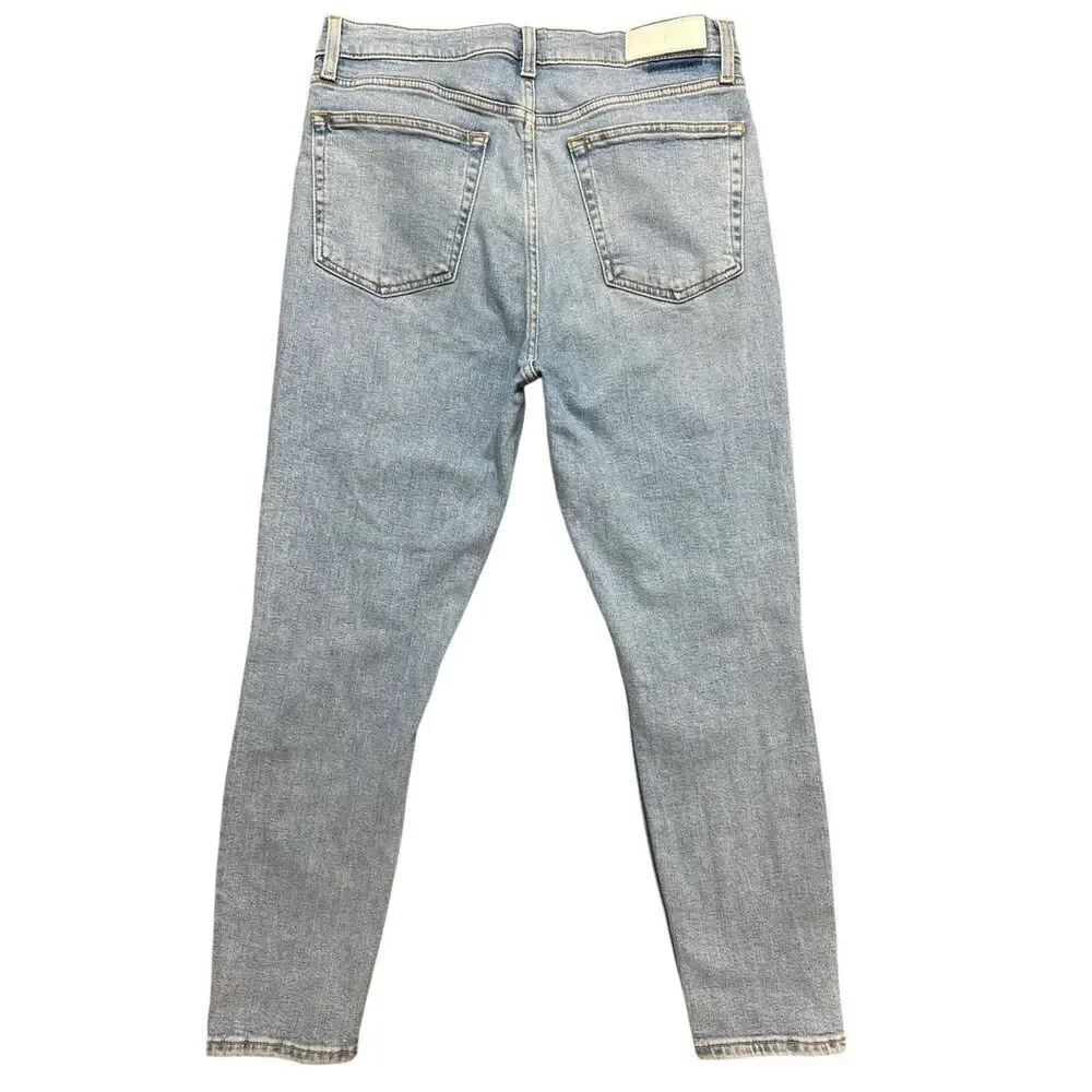 RE/DONE 90's High Rise Ankle Crop in 60s Fade with destroy Size: 30